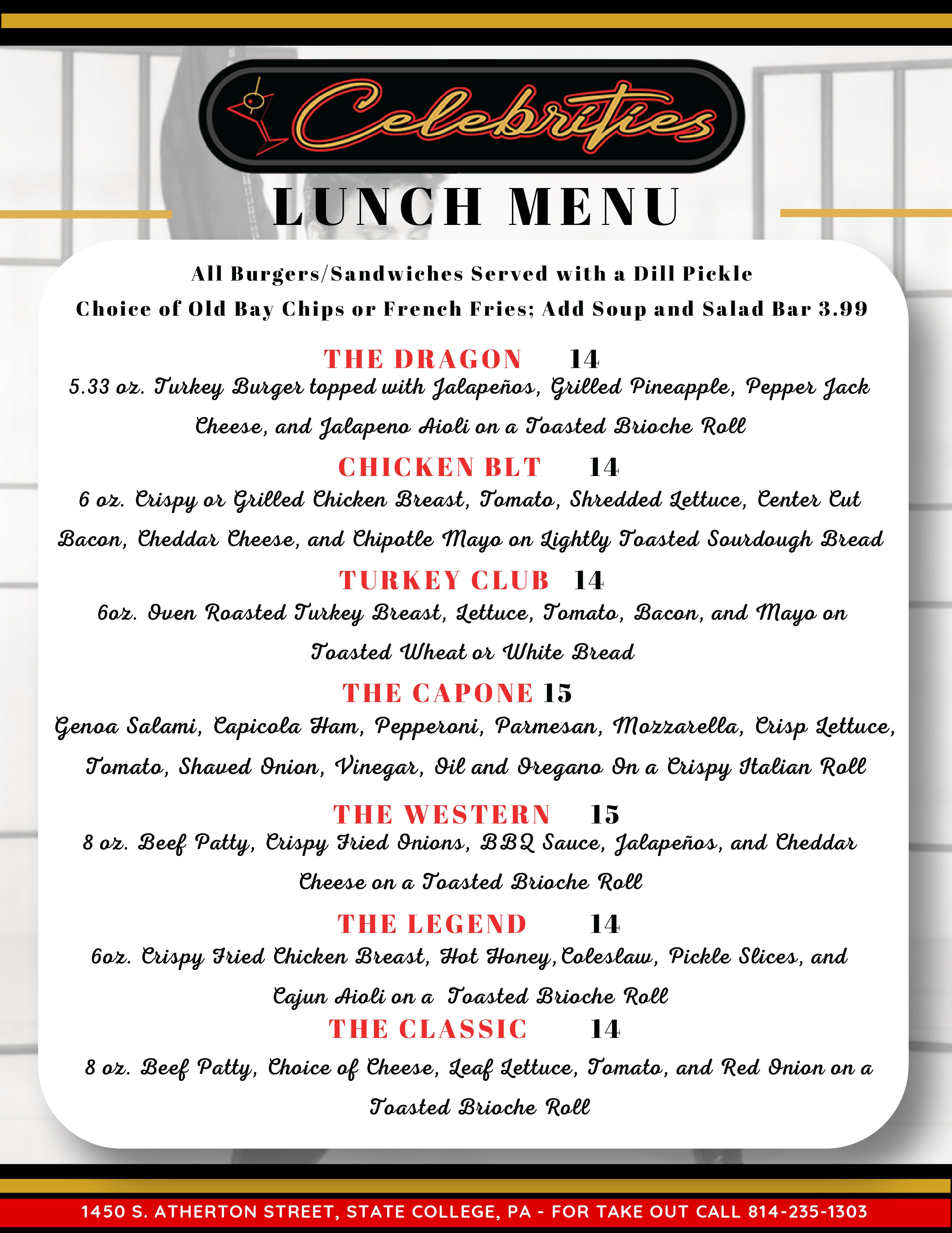 menus page